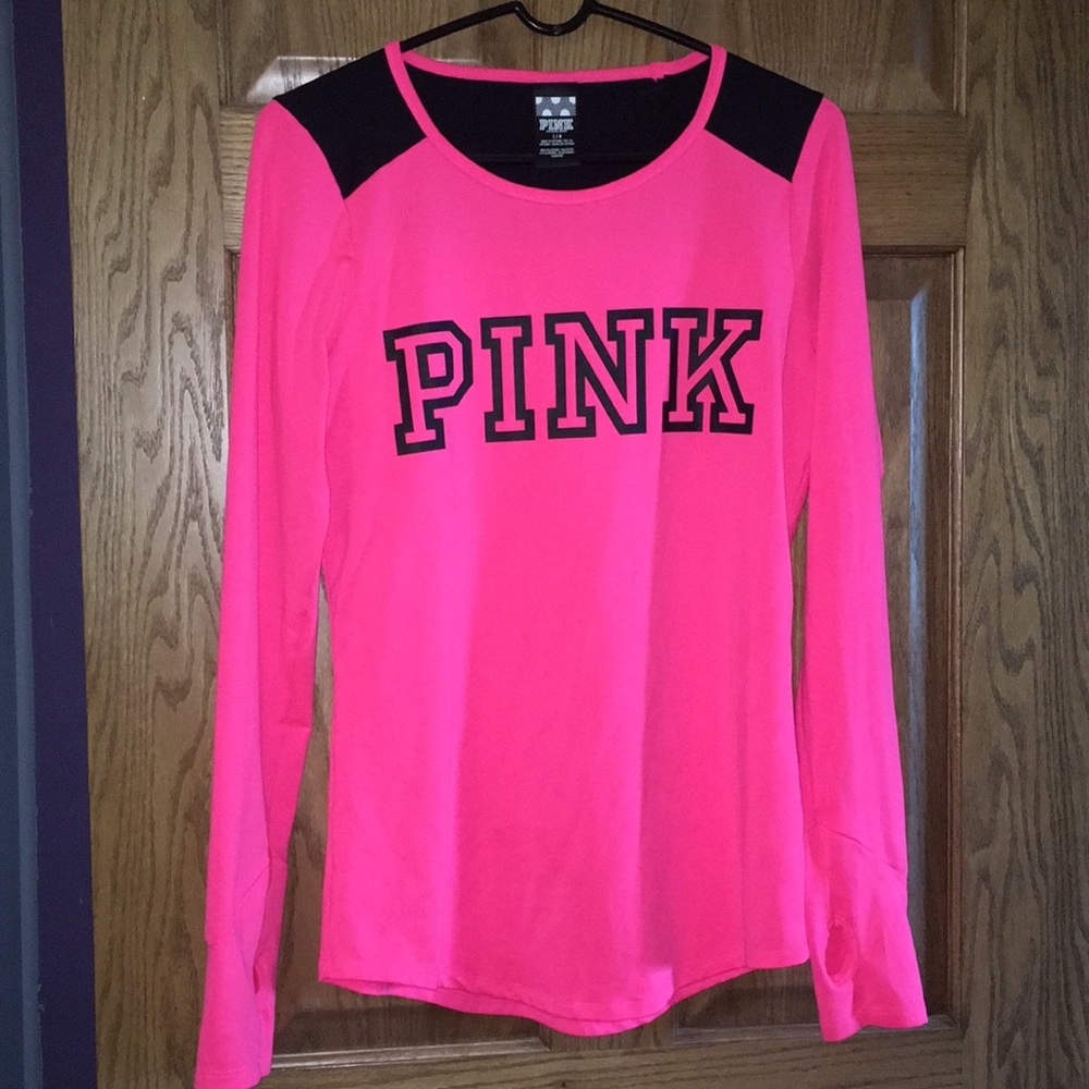 VICTORIAS SECRET PINK ATHLETIC SHIRT LONG SLEEVED